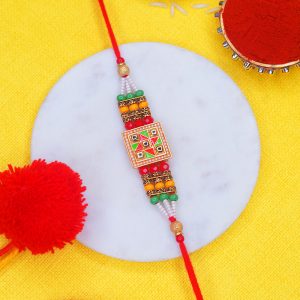 Multi Color Kundan Rakhi