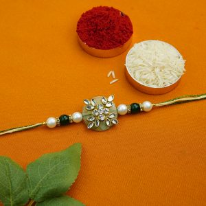 White Pearl Traditional Rakhi