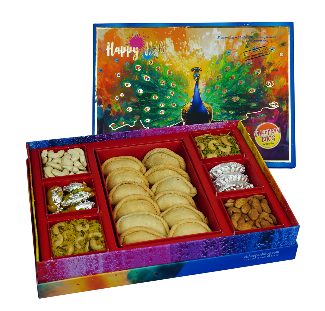 Happy Holi Peacock Box