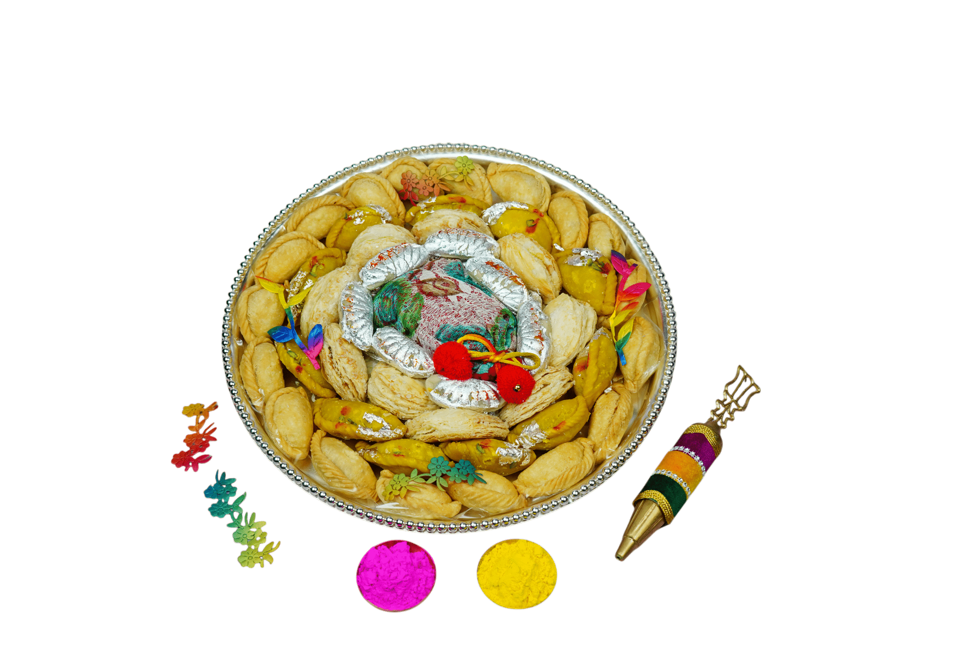 Fancy Silver Gujiya Thaal